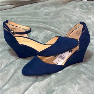 Blue Wedge Heels NWT